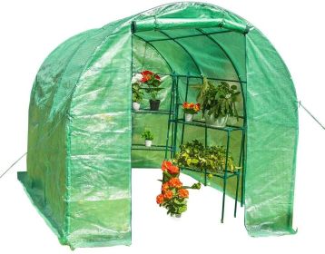 Large Gardening Walk in Green House;  with Waterproof PE Cover and Zipper Door;  Plant Green House