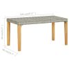 Garden Bench 47.2" Gray Poly Rattan and Solid Acacia Wood