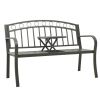 Garden Bench with a Table 49.2" Steel Gray
