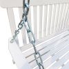 Front Porch Swing with Armrests, Wood Bench Swing with Hanging Chains,for Outdoor Patio ,Garden Yard, porch, backyard, or sunroom,Easy to Assemble,whi