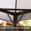 SR Gazebo for Patios Outdoor Gazebo with Mosquito Netting and Curtains Outdoor Privacy Screen for Deck Backyard
