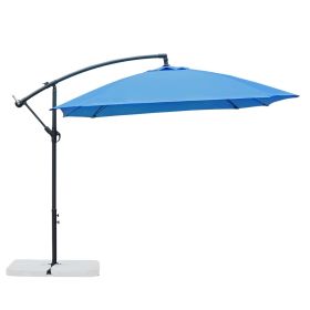 8.7FT Outdoor Adjustable  Hanging Patio Umbrella-small (Color: Lake Blue)