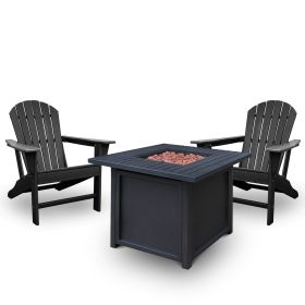 HDPE Adirondack Set with Fire Pit (Fire Pit: Gas Fire Pit)