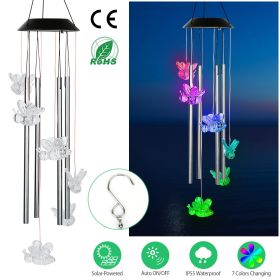 Solar Wind Chime Lights Butterfly Lamp 7 Color Changing String Lights (Type: Bee)