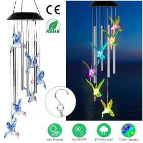 Solar Wind Chime Lights Butterfly Lamp 7 Color Changing String Lights (Type: Bluehummingbird)
