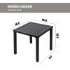 MEOOEM Patio Dining Set  Bistro Set Outdoor Furniture Square Bistro Metal Table Side Table and Swivel Dining Chairs with Cushion