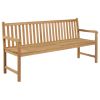 Garden Bench with Taupe Cushion 68.9" Solid Teak Wood