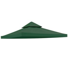 10'x10' Gazebo Canopy Top Replacement 2 Tier Patio Pavilion Cover UV30 Sunshade (Color: Green, size: 2 Tier)