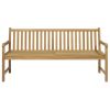 Garden Bench with Green Cushion 68.9" Solid Teak Wood