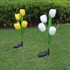 LED Tulip Flower Stake Light Solar Energy Rechargeable Garden Patio Pathway