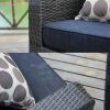 Direct Wicker Aluminum 5 piece Outdoor PE Rattan Wicker Sofa Rattan Patio Garden Furniture ,Gray