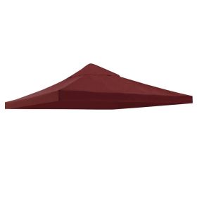10'x10' Gazebo Canopy Top Replacement 2 Tier Patio Pavilion Cover UV30 Sunshade (Color: Burgundy, size: 1 Tier)