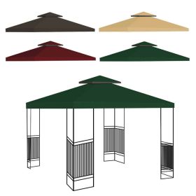 10'x10' Gazebo Canopy Top Replacement 2 Tier Patio Pavilion Cover UV30 Sunshade (Color: Coffee, size: 1 Tier)
