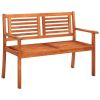 2-Seater Garden Bench with Cushion 47.2" Solid Eucalyptus Wood