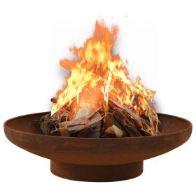 Fire Pit 23.2" Steel (Color: Brown)