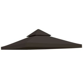 10'x10' Gazebo Canopy Top Replacement 2 Tier Patio Pavilion Cover UV30 Sunshade (Color: Coffee, size: 2 Tier)