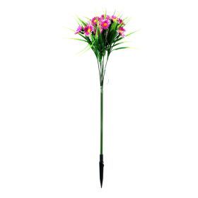 Garden Patio LED Daisy Flower Stake Outdoor Pathway (Color: Pink)