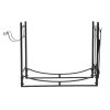 Steel Firewood Log Storage Rack Accessory and Tools for Indoor Outdoor Fire Pit Fireplace