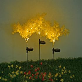 Patio Pathway Porch Backyard LED Solar Coral Stake Garden Light Rechargeable (Color: Yellow)