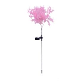 Patio Pathway Porch Backyard LED Solar Coral Stake Garden Light Rechargeable (Color: Pink)