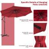 10 Feet Patio Solar Powered Cantilever Umbrella with Tilting System