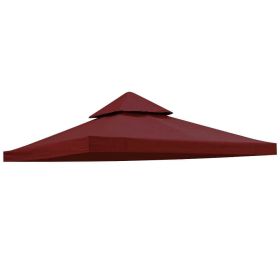 10'x10' Gazebo Canopy Top Replacement 2 Tier Patio Pavilion Cover UV30 Sunshade (Color: Burgundy, size: 2 Tier)
