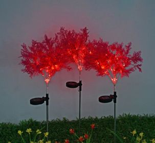 Patio Pathway Porch Backyard LED Solar Coral Stake Garden Light Rechargeable (Color: Red)