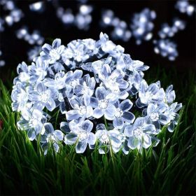 Fairy Blossom Flower Solar Garden String Lights (Color: White)