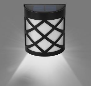 4Pack Solar Powered LED Fence Lights Dusk To Dawn Sensor Fence Lamps (Light Color: White)