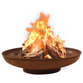 Fire Pit 31.5" Steel (Color: Brown)